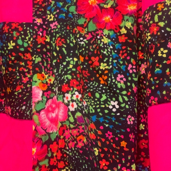 Vintage Maxi Skirt Pink Floral with pockets - Picture 3 of 4